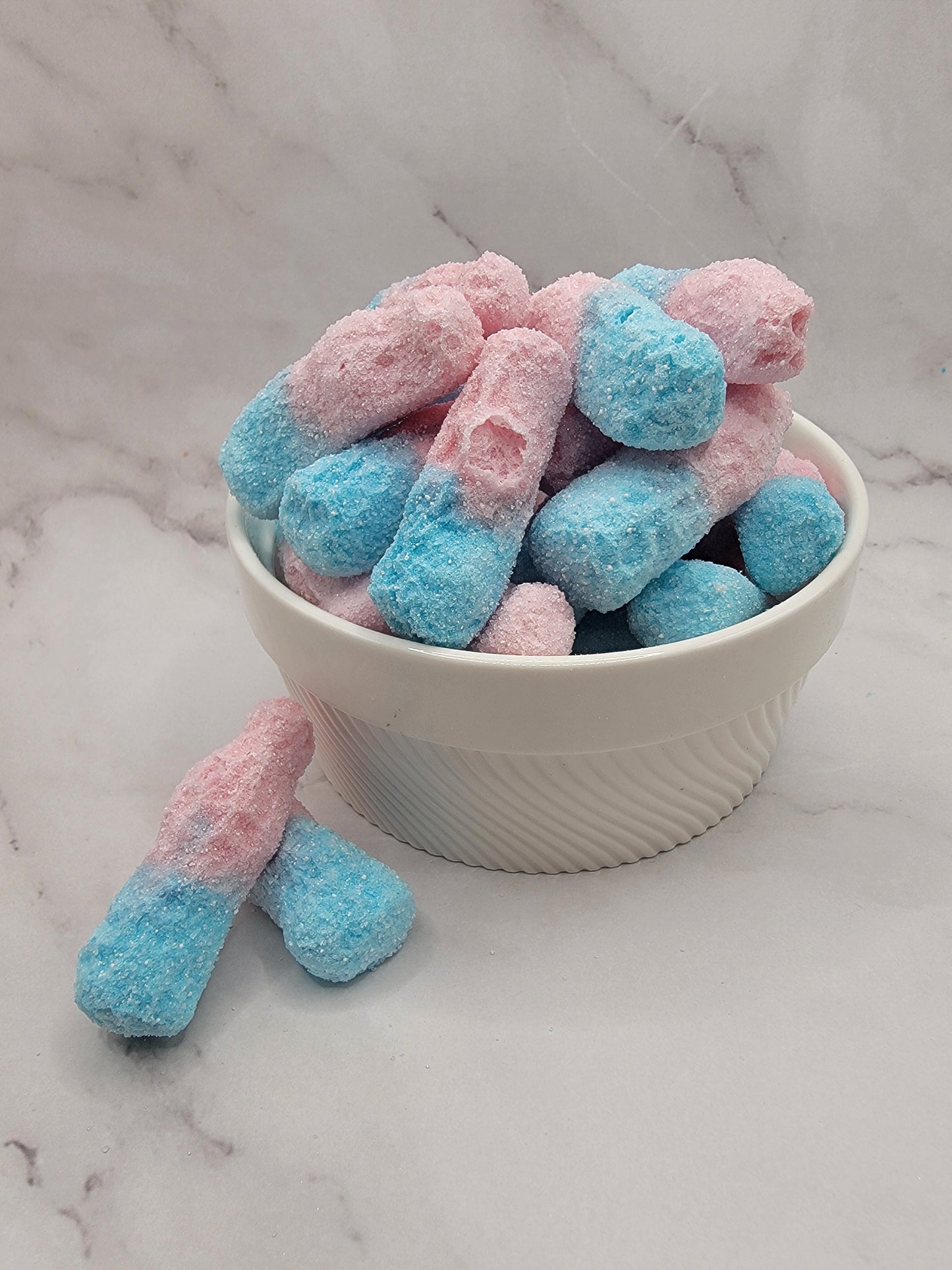 Bouteilles Gomme Balloune Surettes Bonbons Lyophilisés Freeze dried treats bubble gum sours bottles