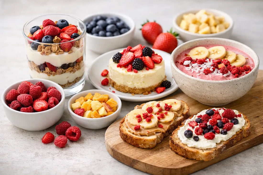 Idées de garnitures avec fruits lyophilisés