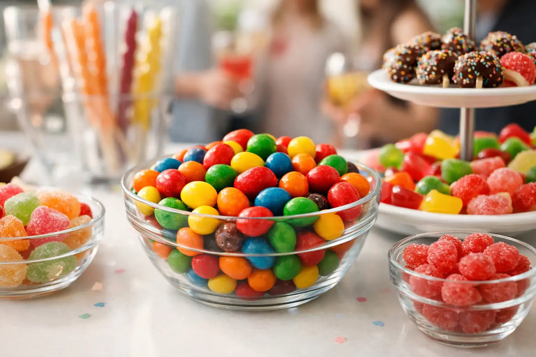 Comment servir des bonbons croquants en party