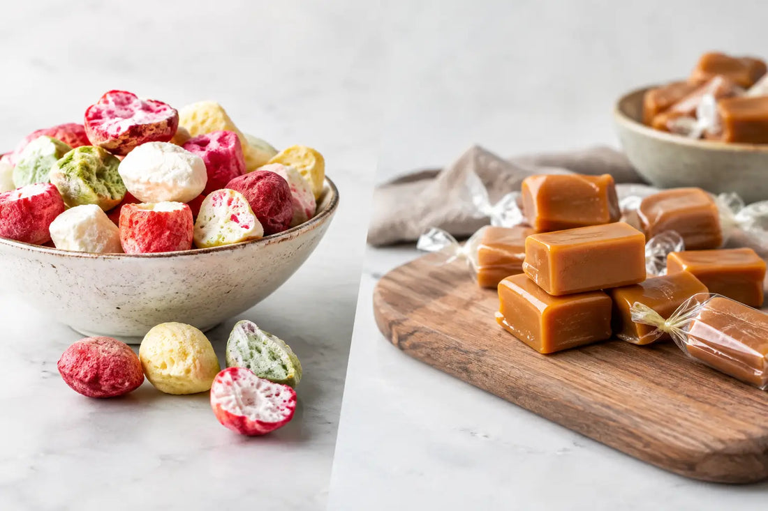 Bonbons lyophilisés ou caramel, lequel choisir ?
