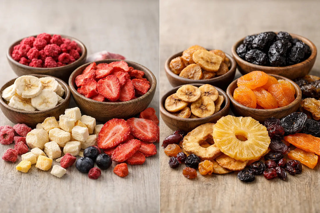 Fruits lyophilisés vs fruits séchés