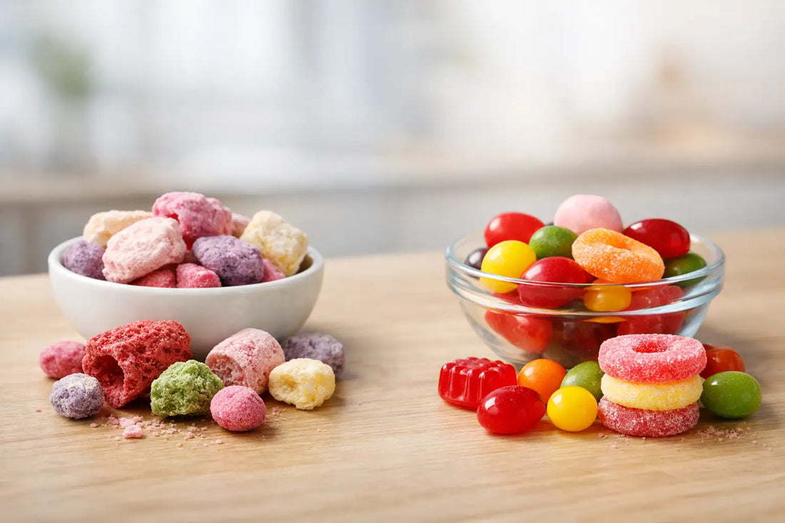 Bonbon lyophilisé vs bonbon normal