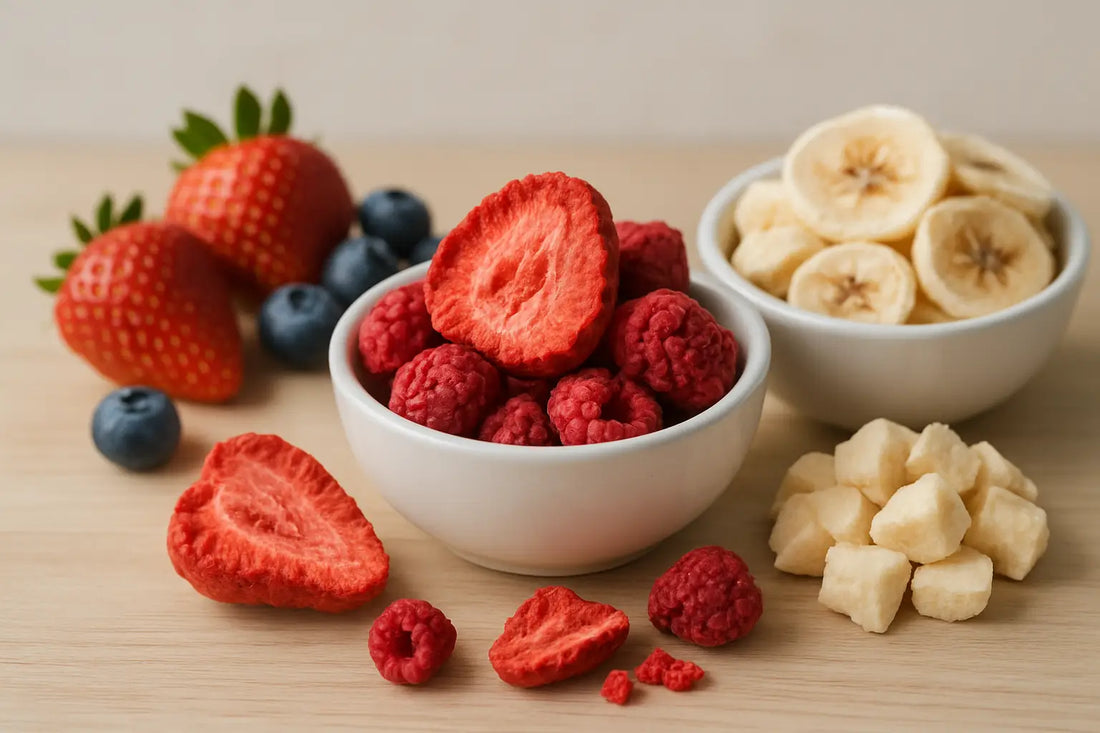 Fruits lyophilisés 100% purs: le crunch vrai