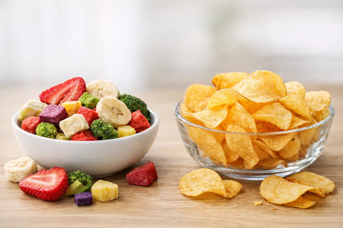 Snacks lyophilisés vs chips: que choisir ?
